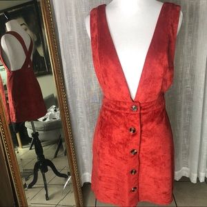 Forever 21 Overalls Suede like Dress Size Small